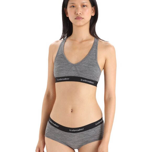 BNWT Brand New Women's Merino Sprite Racerback Bra Gray - Picture 1 of 9